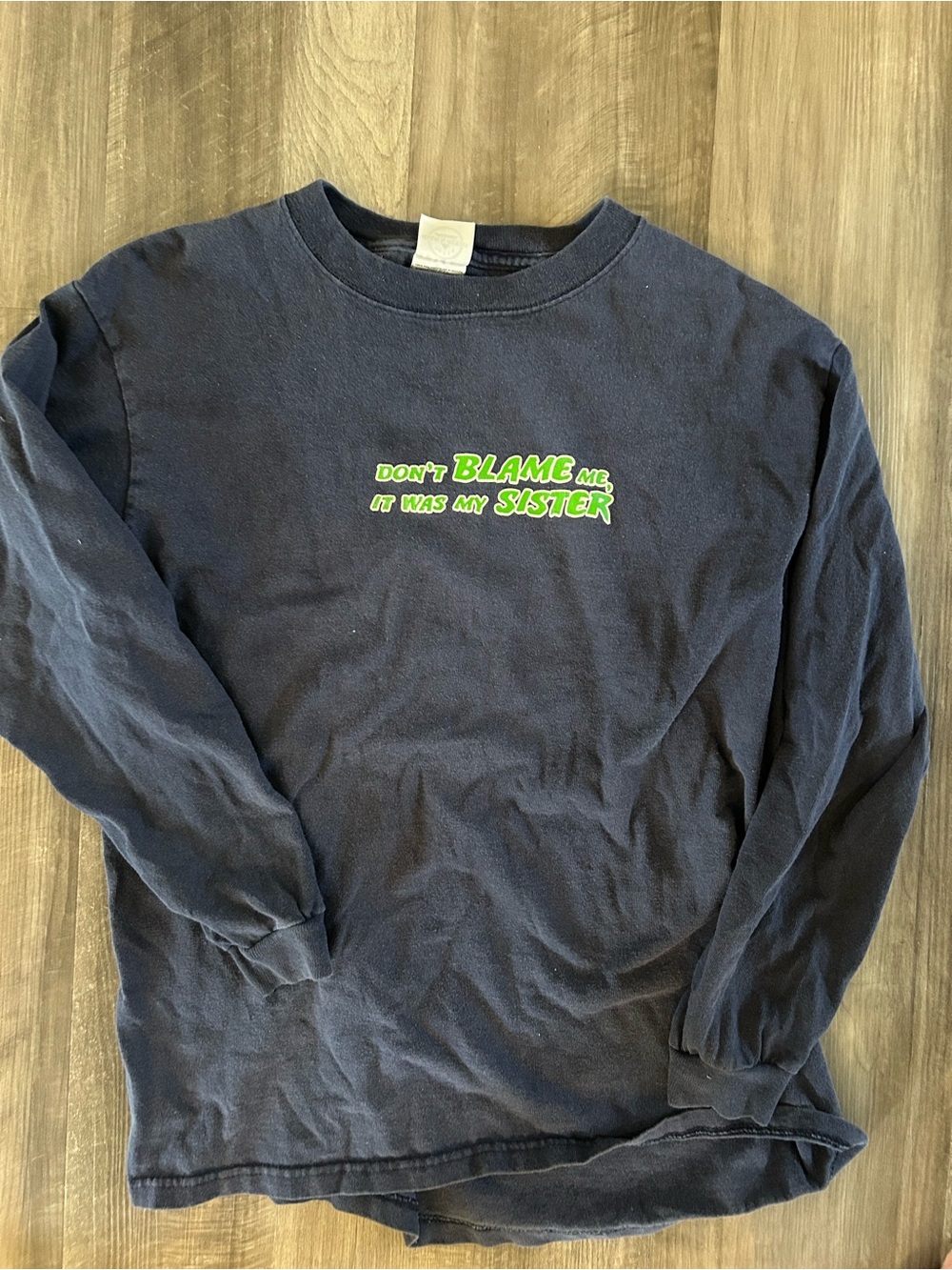 Delta Kids Navy Long Sleeve Tee with Lime Green Text